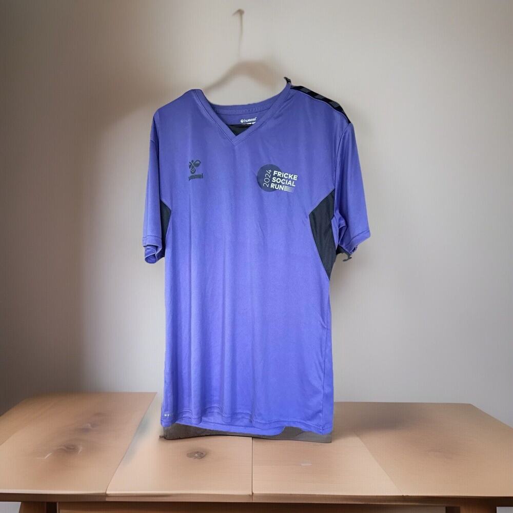 Hummel 2024 FRICKE SOCIAL RUN Purple Athletic Shirt Size Large